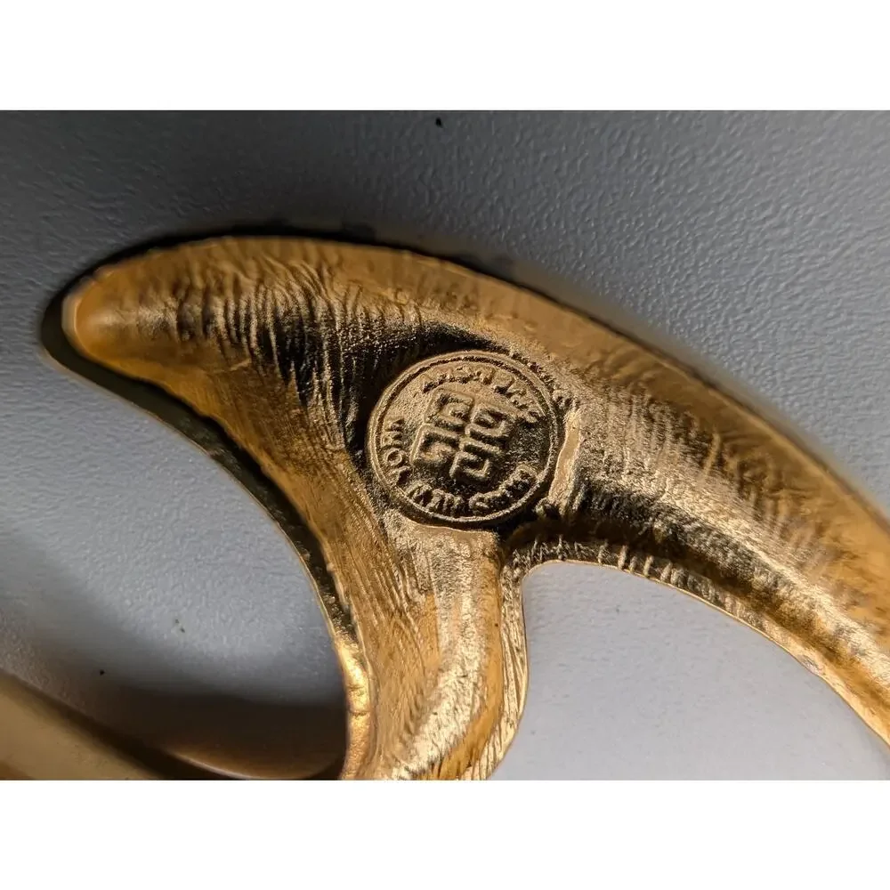 Vintage GIVENCHY Gold Tone Abstract Dove Bird Brooch Pin Signed Fashion Jewelry